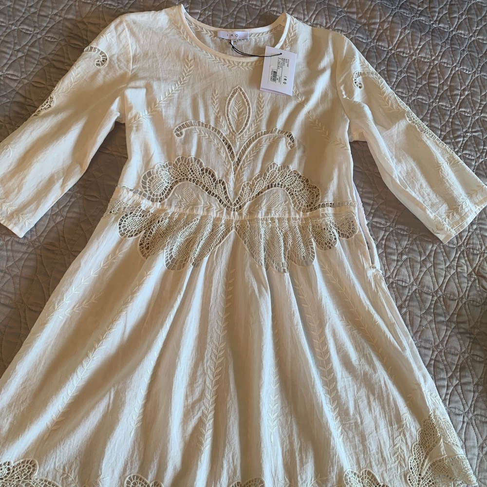 IRO White Yante Elementry Dress Sz 38 Sz M. NWT